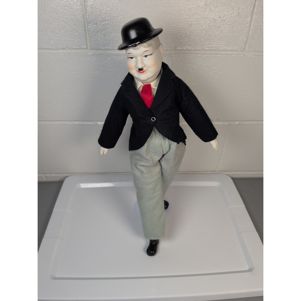 Vintage Charlie Chaplin Doll, Laurel And Hardy, Porcelain Head, Hands & Boots